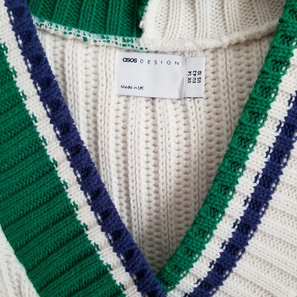 SOLD Asos Design Knit Vest with Stripe Detail - Picture 7 of 7